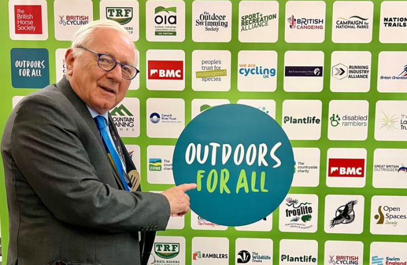 Sir Peter helping to launch the Outdoors for All Manifesto