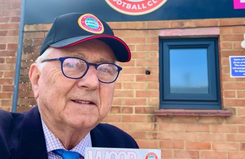 Sir Peter watching Worthing FC make the play-off positions