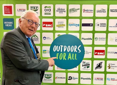 Sir Peter helping to launch the Outdoors for All Manifesto