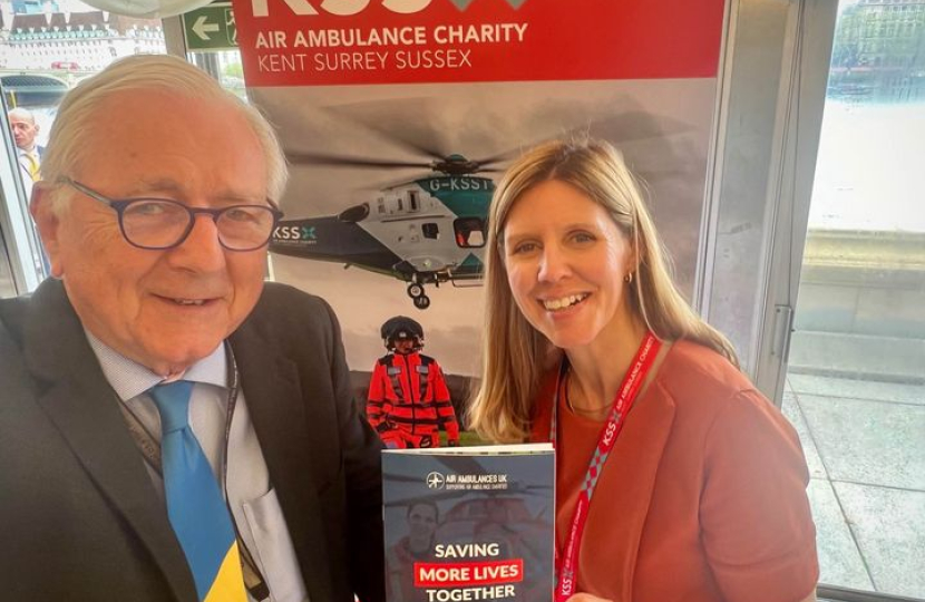 Sir Peter meeting with representatives of the Kent Surrey Sussex Air Ambulance Charity